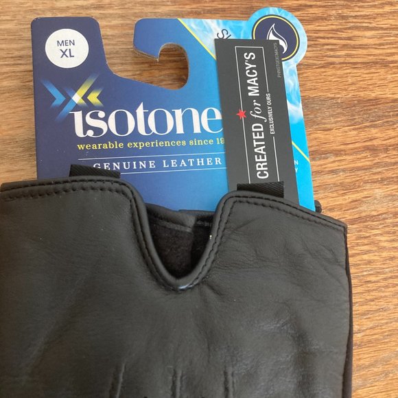 Isotoner genuine leather men's gloves size XL (fits L) extra warmth touchscreen - Picture 6 of 7